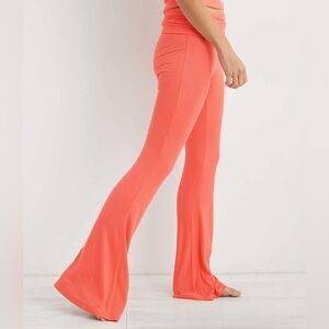 Aerie Coral Flare Pants
